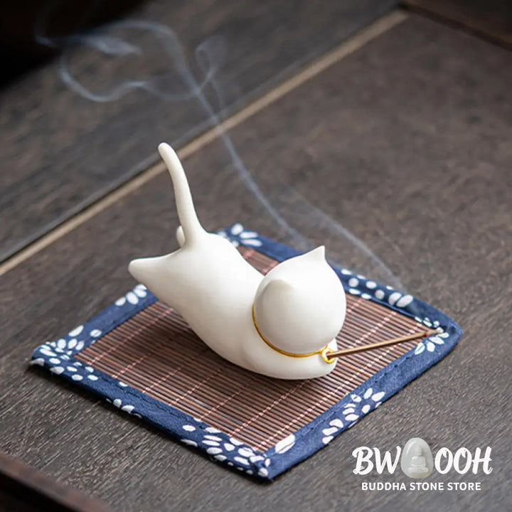 Lovely Cat Panda Ceramic Blessing Incense Burner Decoration - Incense Burner