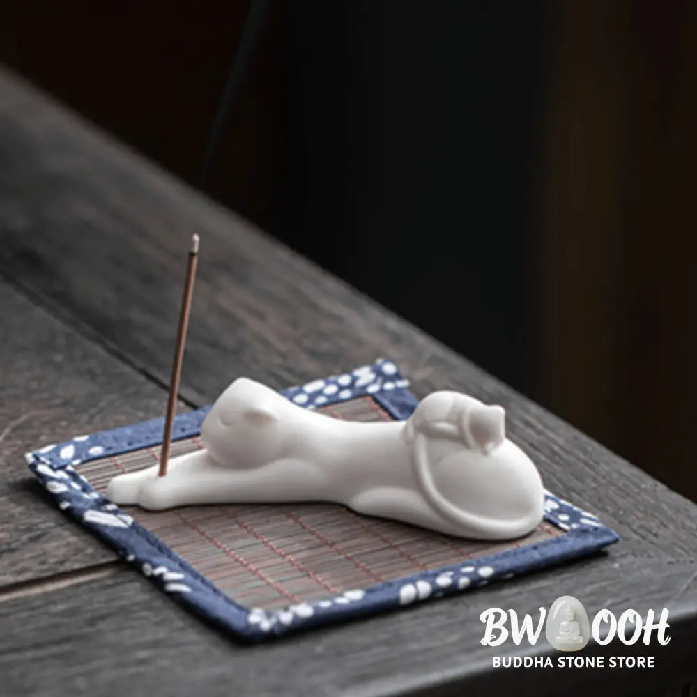 Lovely Cat Panda Ceramic Blessing Incense Burner Decoration - Incense Burner