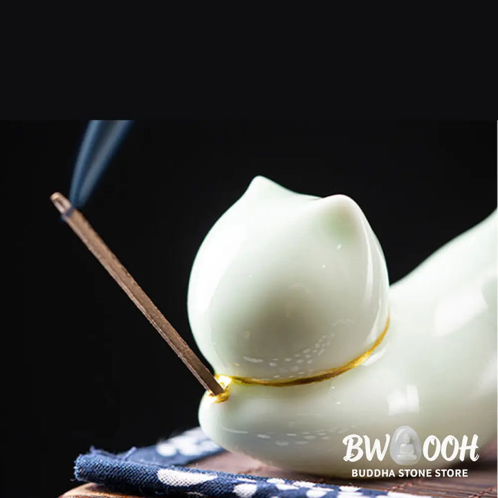 Lovely Cat Panda Ceramic Blessing Incense Burner Decoration - Incense Burner