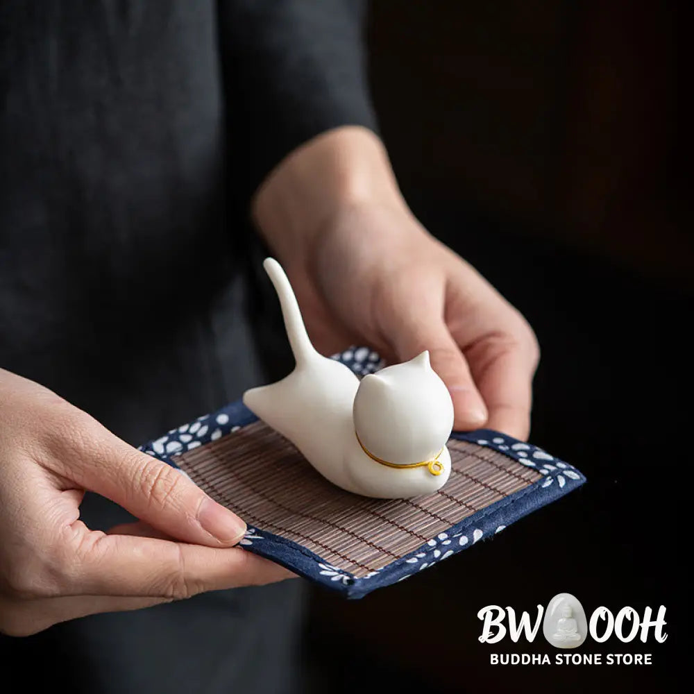 Lovely Cat Panda Ceramic Blessing Incense Burner Decoration - Incense Burner