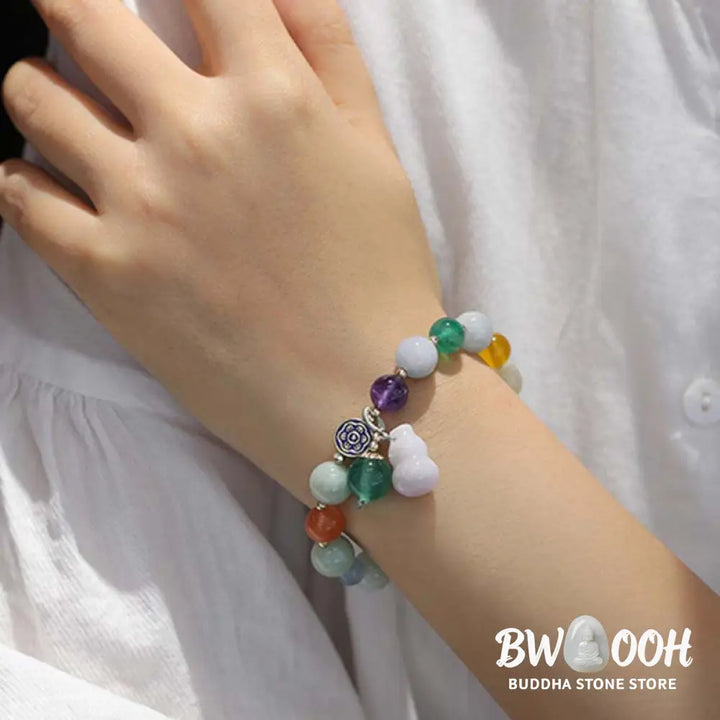Lucky Bracelet Gourd Jade Bracelet - 0.39 IN (10MM) - Bracelet
