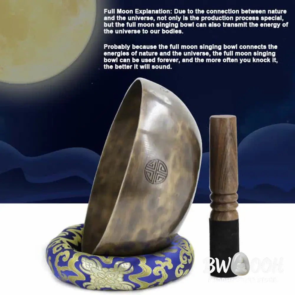Lunar Rainbow Full Moon Singing Bowl Handcrafted for Healing and Meditation Positive Energy Sound Bowl Set - Singing