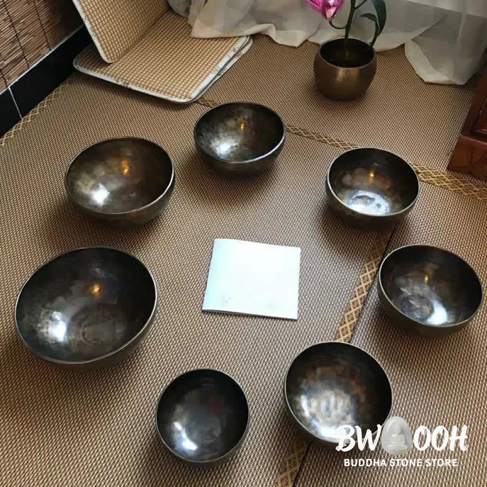 Lunar Rainbow Full Moon Singing Bowl Handcrafted for Healing and Meditation Positive Energy Sound Bowl Set - Singing