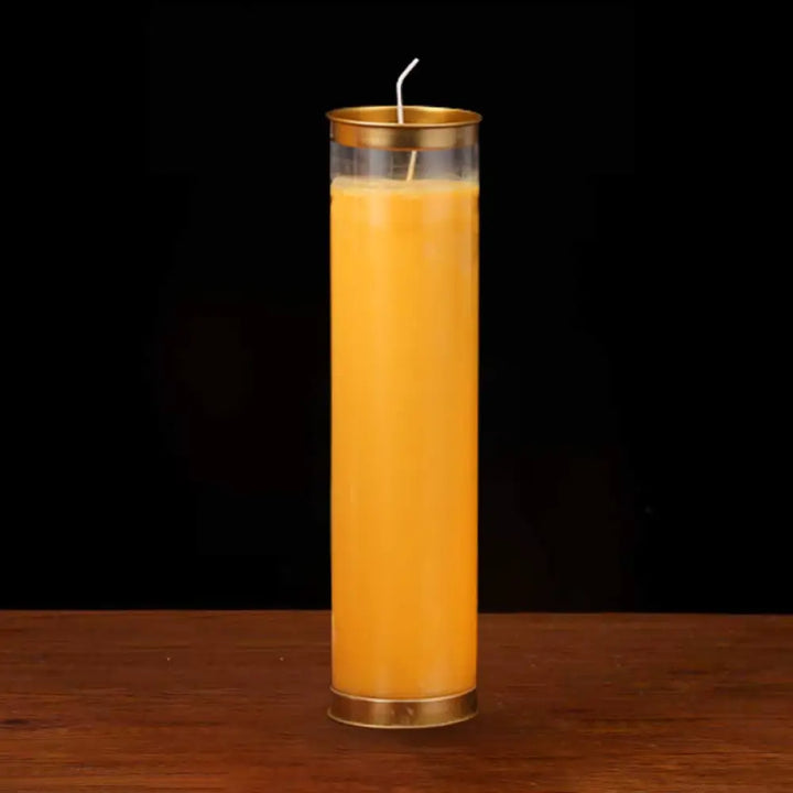 Meditation Prayer Altar Candle Buddhist Temple Rituals Use Items - Yellow / Large (7 Days) - Prayer Altar Candles