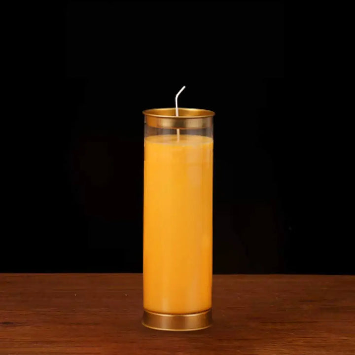 Meditation Prayer Altar Candle Buddhist Temple Rituals Use Items - Yellow / Medium (3 Days) - Prayer Altar Candles