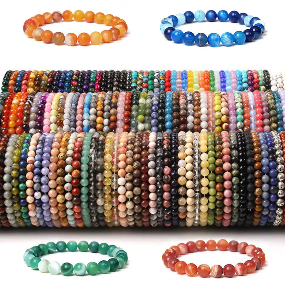 Natural Agate Stone Crystal Balance Beaded Bracelet - BWOOOH - Bracelet