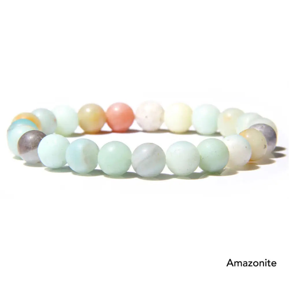 Natural Agate Stone Crystal Balance Beaded Bracelet - BWOOOH - Amazonite - Bracelet