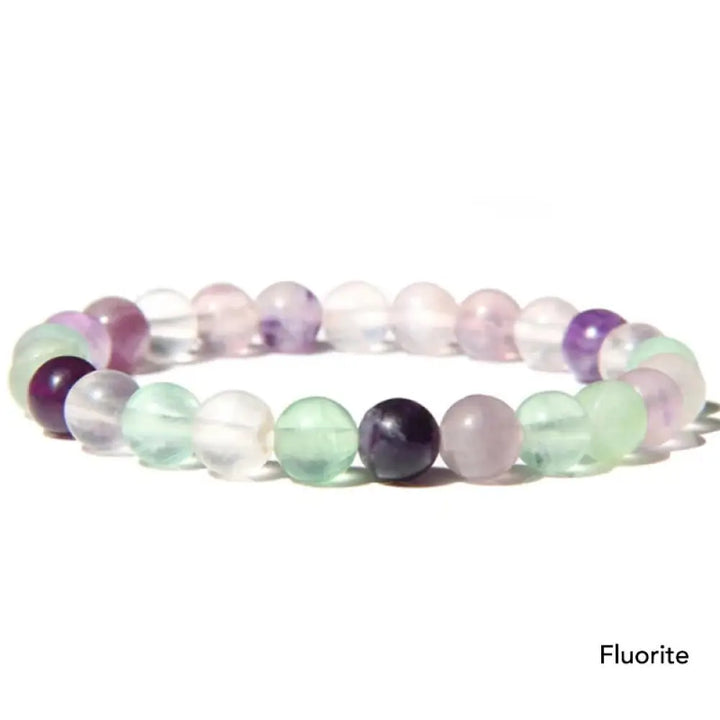 Natural Agate Stone Crystal Balance Beaded Bracelet - BWOOOH - Fluorite - Bracelet