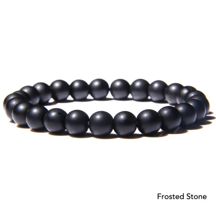 Natural Agate Stone Crystal Balance Beaded Bracelet - BWOOOH - Frosted Stone - Bracelet