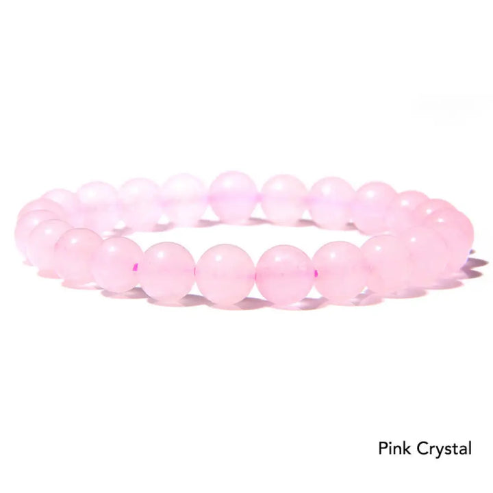 Natural Agate Stone Crystal Balance Beaded Bracelet - BWOOOH - Pink Crystal - Bracelet