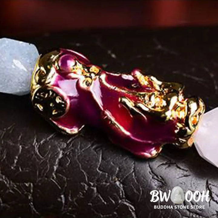 Natural Amethyst Fortune Pixiu Charm Bracelet - Bracelet
