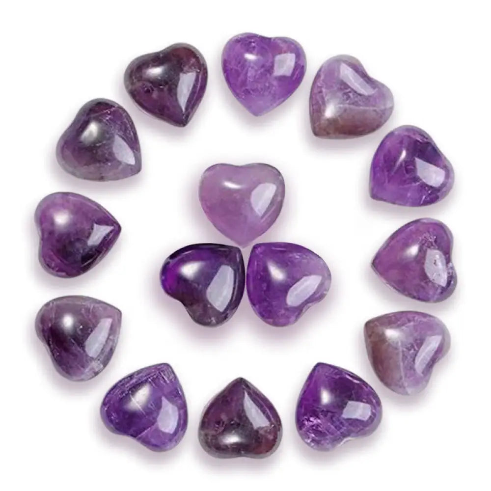 Natural Amethyst Tiger’s Eye Stone Love Decoration - Amethyst*15pcs - Decorations