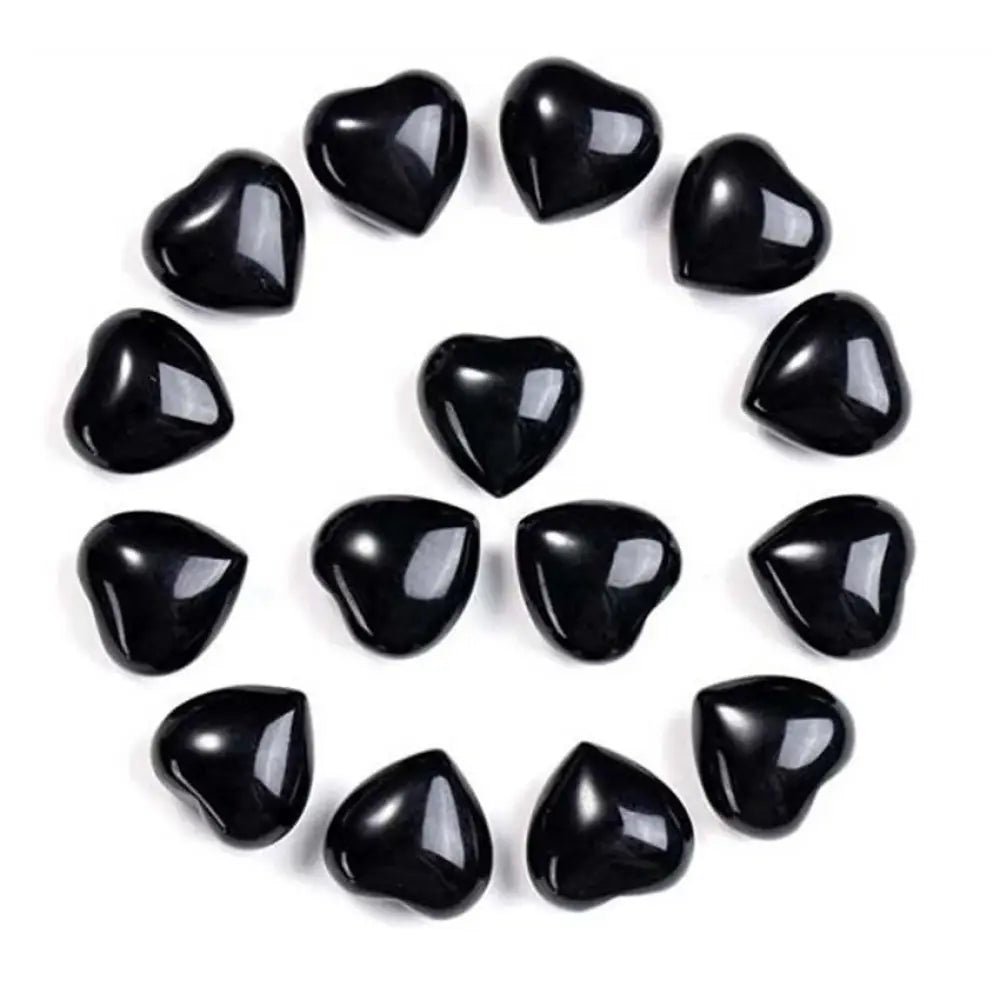 Natural Amethyst Tiger’s Eye Stone Love Decoration - Black Onyx*15pcs - Decorations