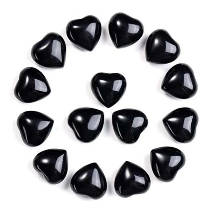 Natural Amethyst Tiger’s Eye Stone Love Decoration - Black Onyx*15pcs - Decorations