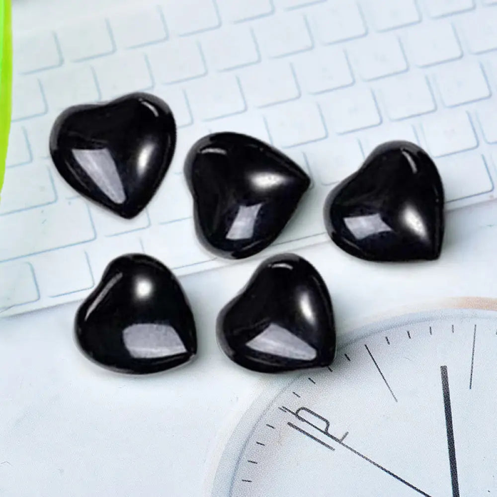 Natural Amethyst Tiger’s Eye Stone Love Decoration - Black Onyx*5pcs - Decorations