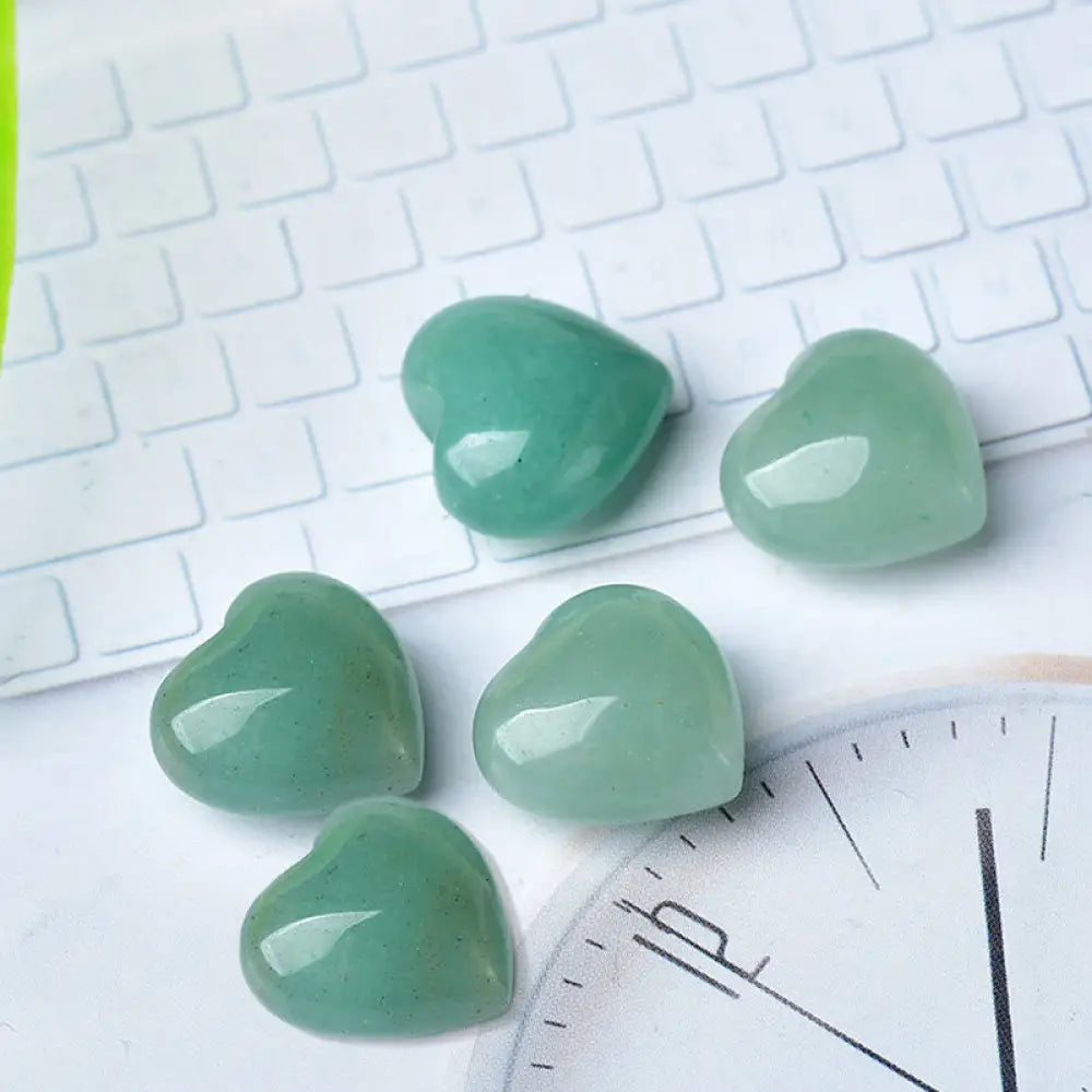 Natural Amethyst Tiger’s Eye Stone Love Decoration - Green Aventurine*5pcs - Decorations