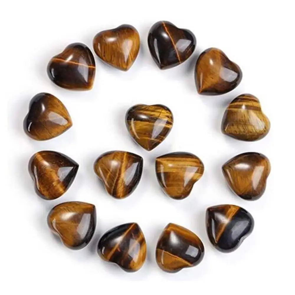 Natural Amethyst Tiger’s Eye Stone Love Decoration - Tiger Eye*15pcs - Decorations