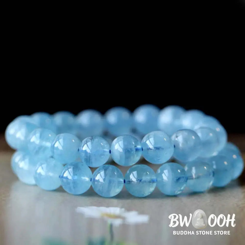 BWOOOH Natural Aquamarine Amber Beads Serenity Healing Bracelet | spiritual healing bracelet