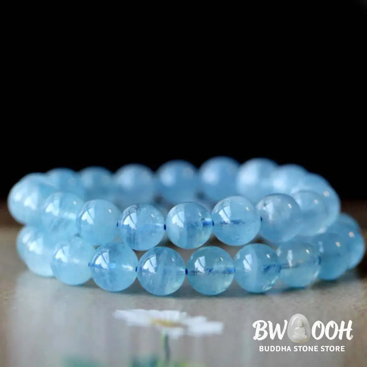 BWOOOH Natural Aquamarine Amber Beads Serenity Healing Bracelet | spiritual healing bracelet