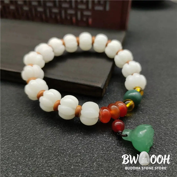BWOOOH Natural Bodhi Seed Agate Bodhi Harmony Bracelet | natural stone spiritual bracelet for healing and mindful living