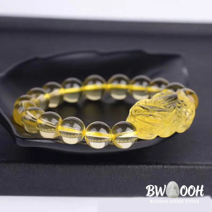 BWOOOH Natural Citrine Pi Xiu Stretch Bracelet | natural stone spiritual bracelet for healing and mindful living