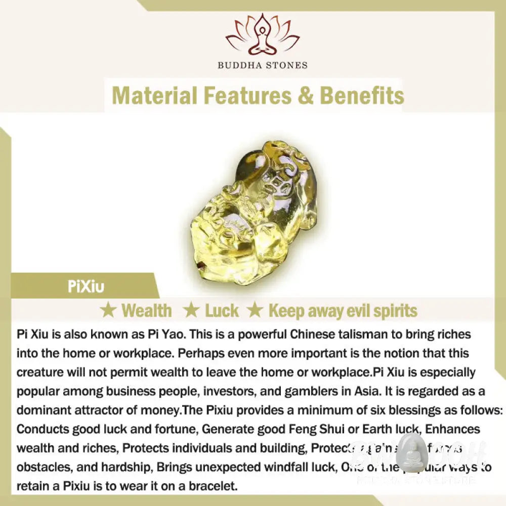 BWOOOH Natural Citrine Pi Xiu Stretch Bracelet | natural stone spiritual bracelet for healing and mindful living