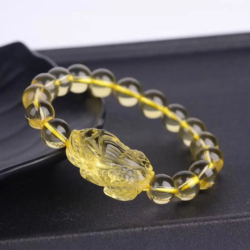 BWOOOH Natural Citrine Pi Xiu Stretch Bracelet | natural stone spiritual bracelet for healing and mindful living