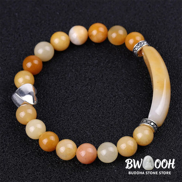 Natural Crystal Beads Unisex Heart Bracelet - BWOOOH - Bracelet