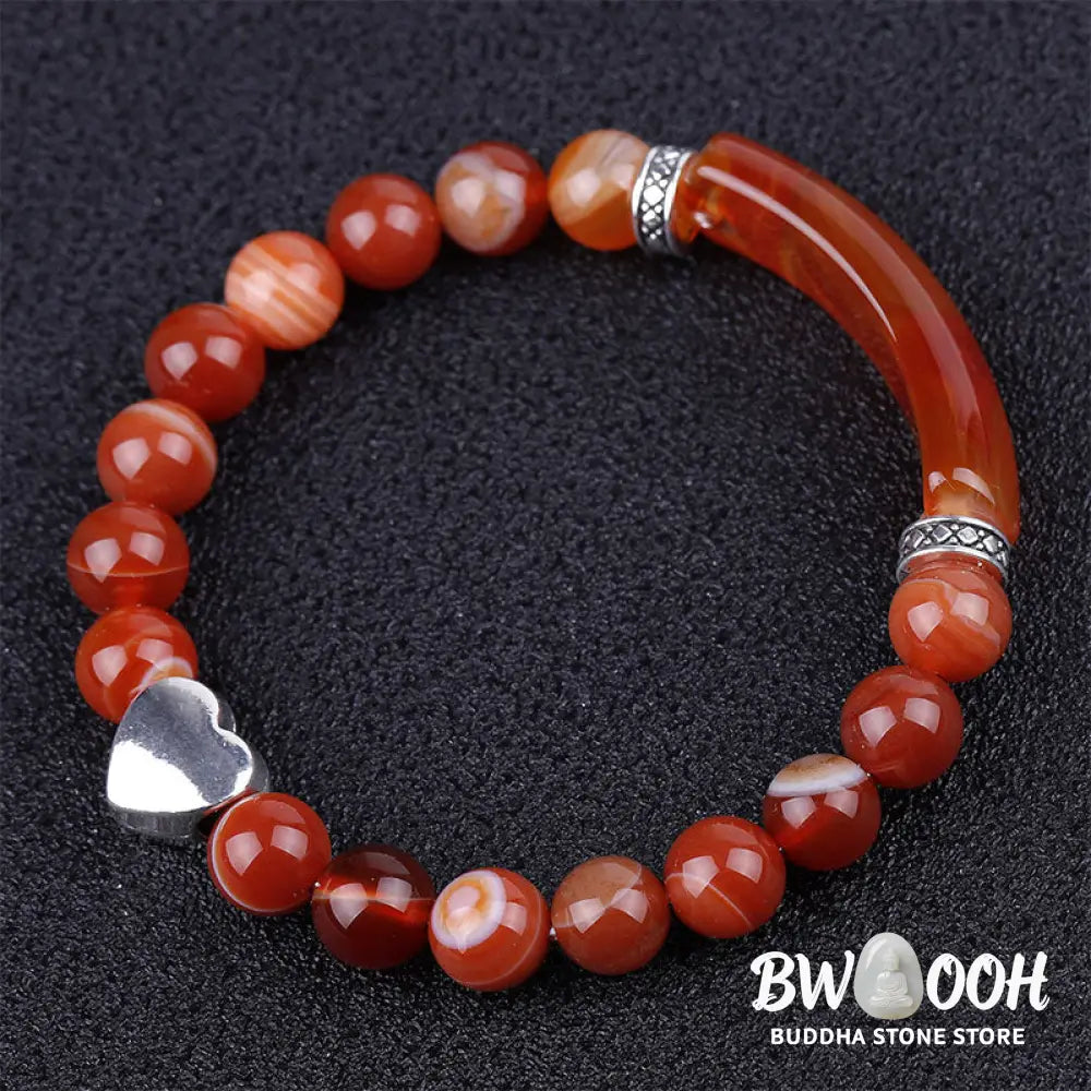 Natural Crystal Beads Unisex Heart Bracelet - BWOOOH - Bracelet