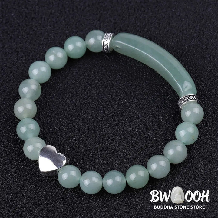 Natural Crystal Beads Unisex Heart Bracelet - BWOOOH - Bracelet