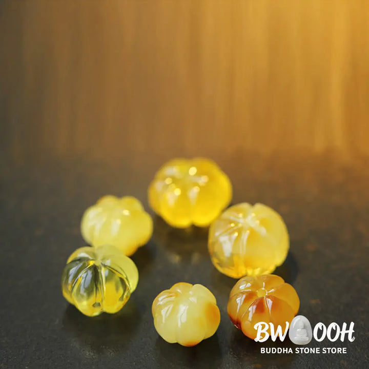 Natural Hetian Jade Pumpkin Amber Red Agate Crystal Prosperity Bracelet - BWOOOH - Hetian Jade&amp;Amber&amp;Red Agate