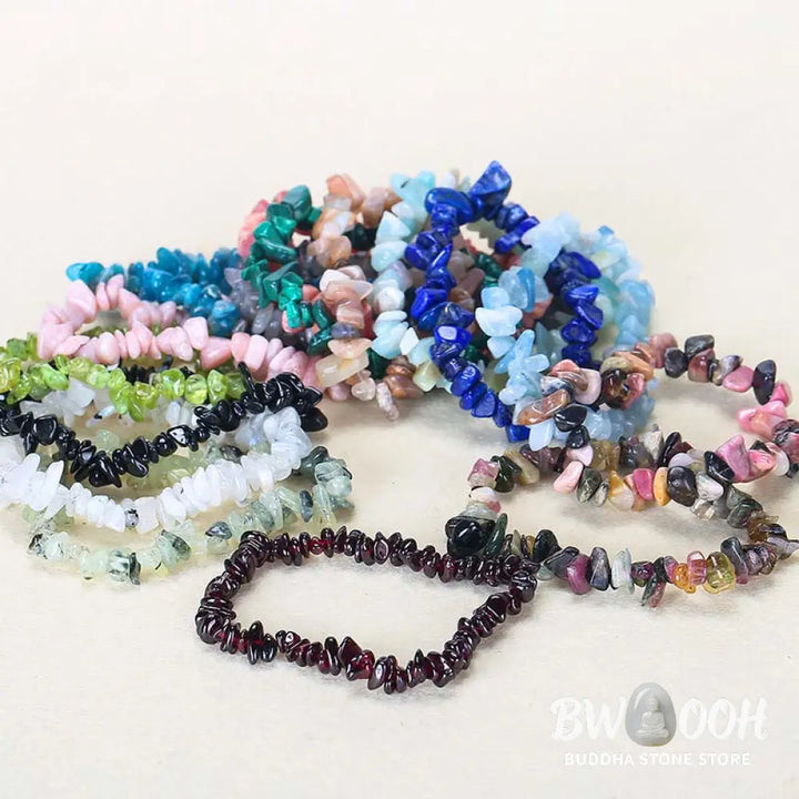 Natural Irregular Shape Crystal Stone Warmth Soothing Bracelet - Bracelet