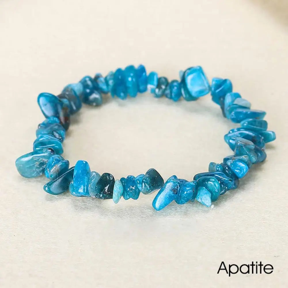 Natural Irregular Shape Crystal Stone Warmth Soothing Bracelet - Apatite - Bracelet