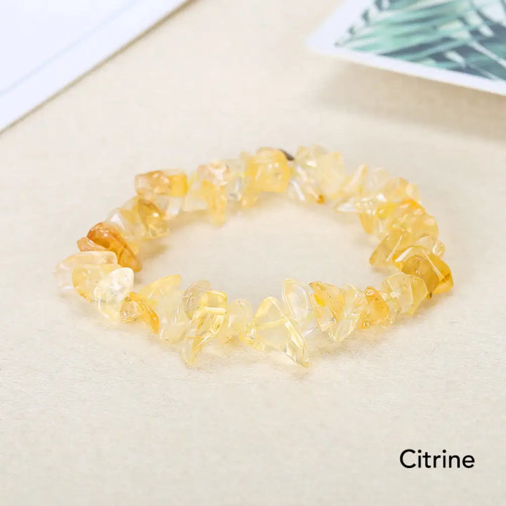Natural Irregular Shape Crystal Stone Warmth Soothing Bracelet - Citrine - Bracelet