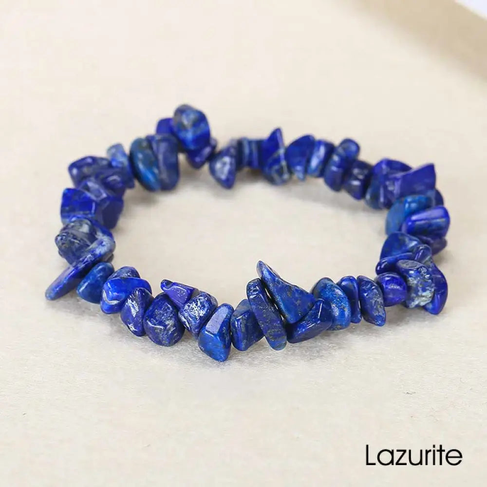 Natural Irregular Shape Crystal Stone Warmth Soothing Bracelet - Lazurite - Bracelet