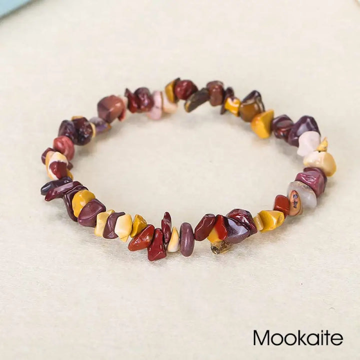 Natural Irregular Shape Crystal Stone Warmth Soothing Bracelet - Mookaite - Bracelet