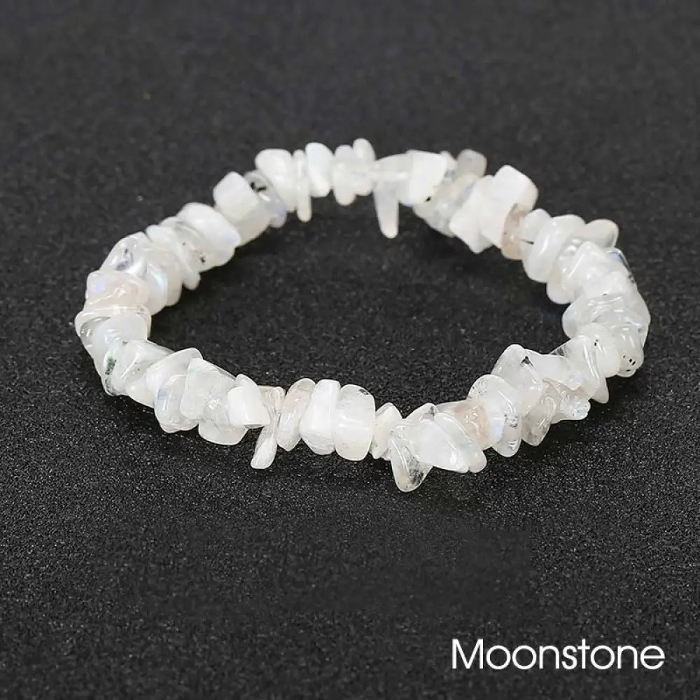 Natural Irregular Shape Crystal Stone Warmth Soothing Bracelet - Moonstone - Bracelet