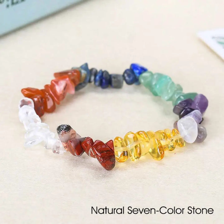 Natural Irregular Shape Crystal Stone Warmth Soothing Bracelet - Natural Seven-Color Stone - Bracelet
