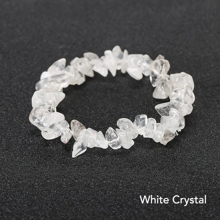 Natural Irregular Shape Crystal Stone Warmth Soothing Bracelet - White Crystal - Bracelet