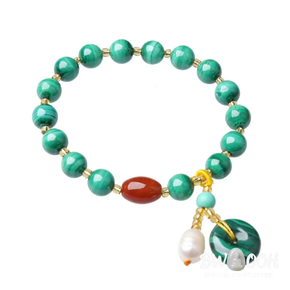 BWOOOH Natural Malachite Red Agate Bead Protection Charm Bracelet | spiritual healing bracelet