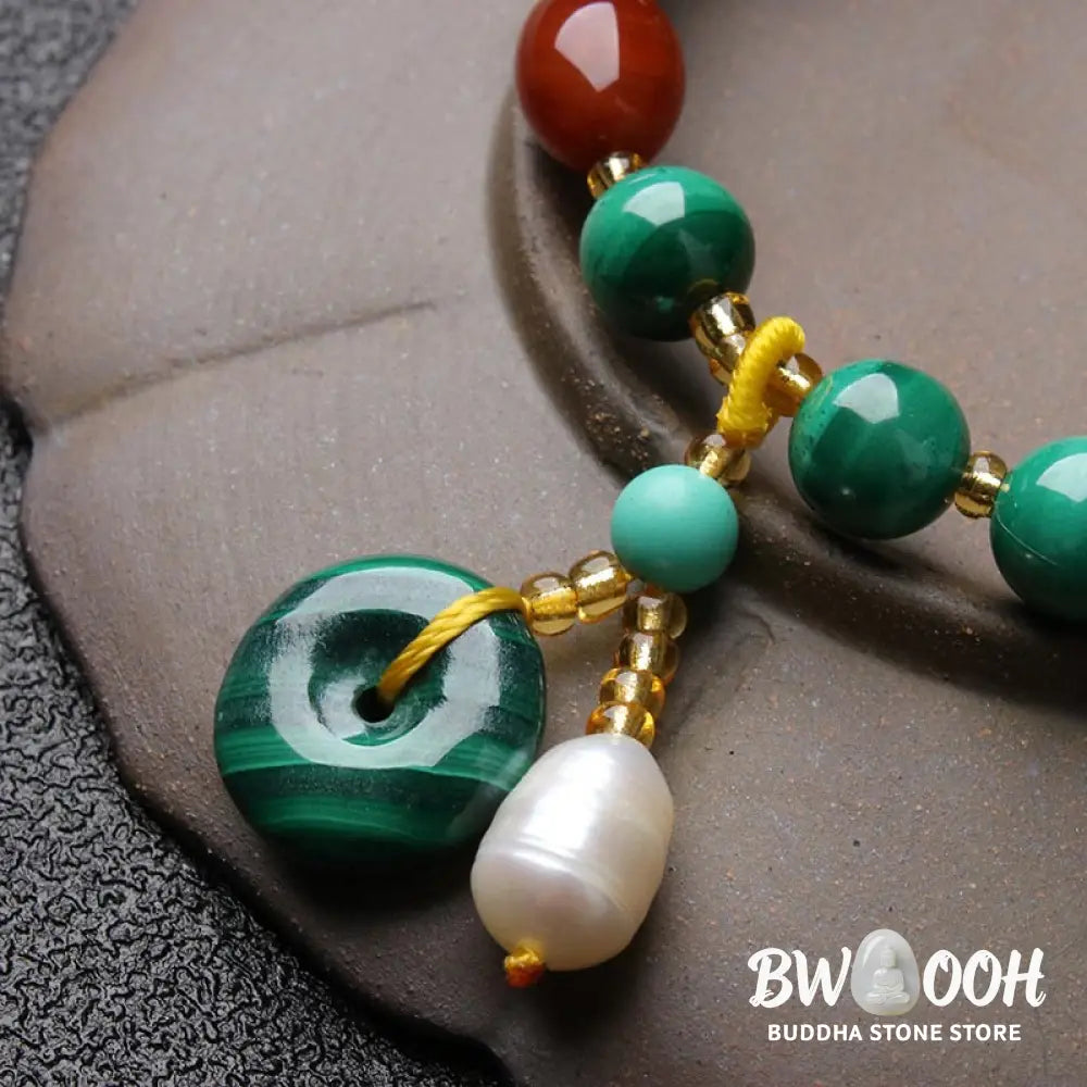 BWOOOH Natural Malachite Red Agate Bead Protection Charm Bracelet | spiritual healing bracelet