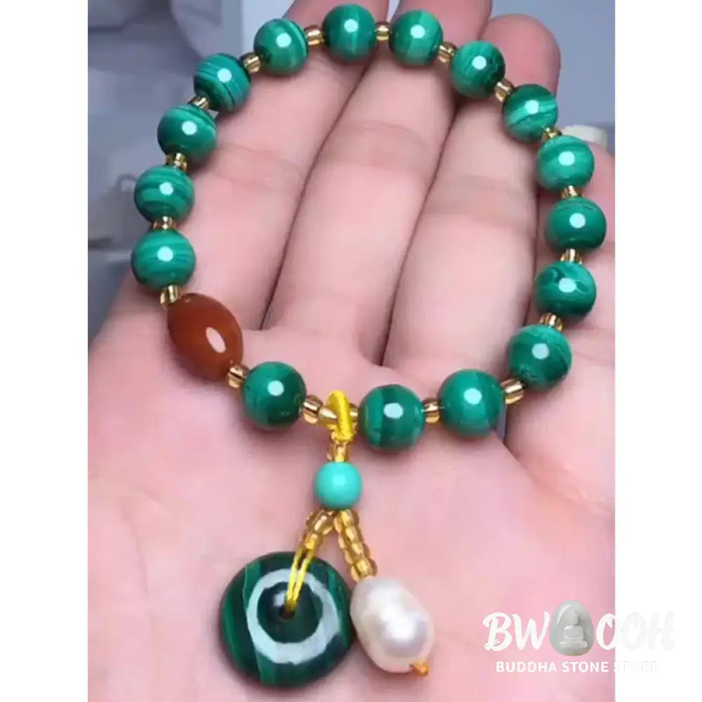 BWOOOH Natural Malachite Red Agate Bead Protection Charm Bracelet | spiritual healing bracelet