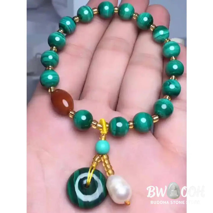 BWOOOH Natural Malachite Red Agate Bead Protection Charm Bracelet | spiritual healing bracelet