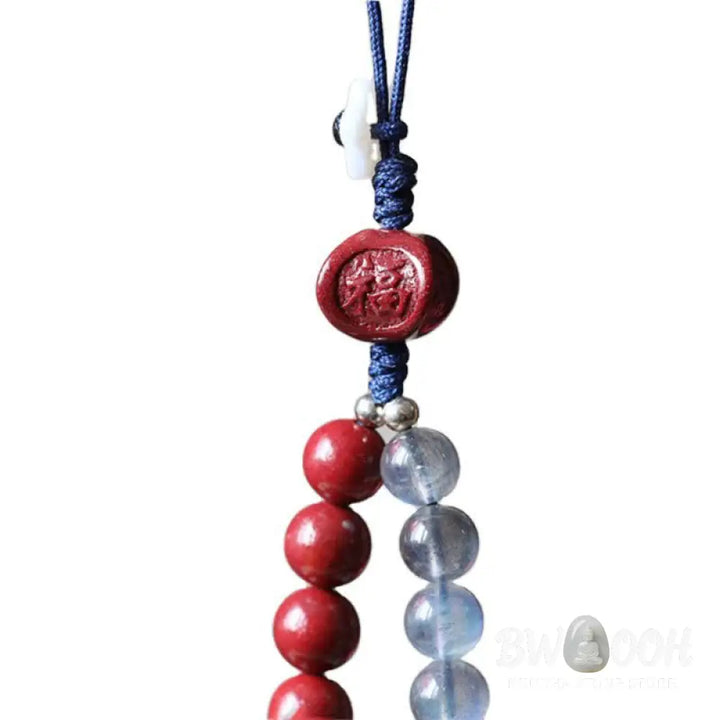 Natural Moonstone Cinnabar Calm Positive Phone Decoration - Moonstone&amp;Cinnabar - Decorations