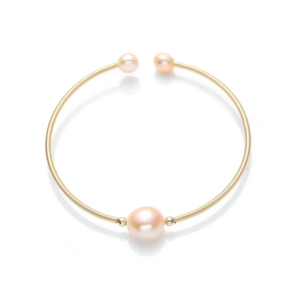 Pearl Wealth Bracelet Bangle (Extra 30% Off | USE CODE: FS30) - BWOOOH - Pink Pearl - Bracelet