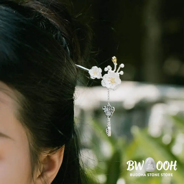 Plum Blossom Butterfly Love Freedom Tassel Hairpin - Feng Shui Butterfly (Love ♥ Freedom) - Hairpin