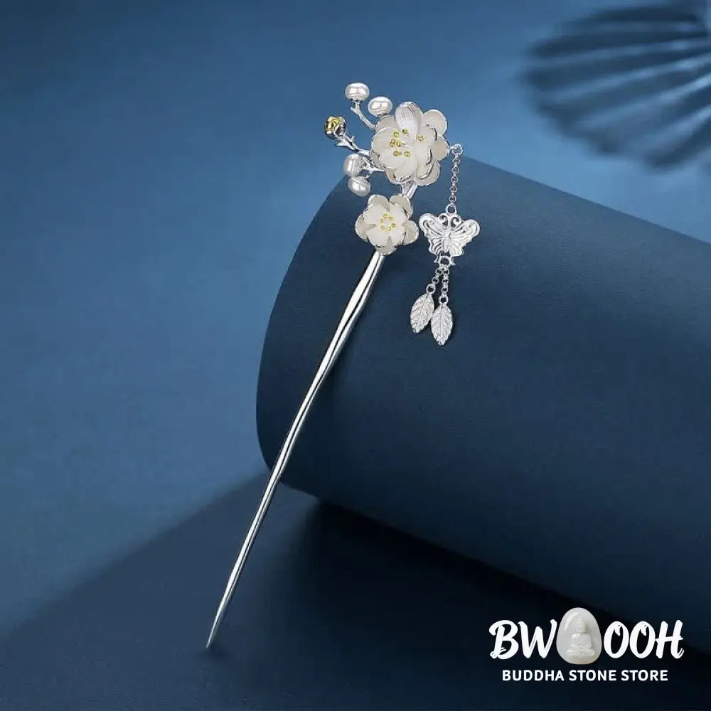 Plum Blossom Butterfly Love Freedom Tassel Hairpin - Feng Shui Butterfly (Love ♥ Freedom) - Hairpin