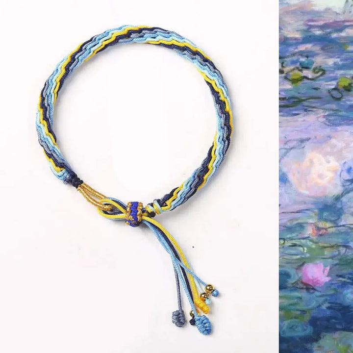 Reincarnation Knot Luck String Protection Braid Bracelet - BWOOOH - Blue&amp;Yellow (Wrist Circumference 14-20cm) - Bracelet