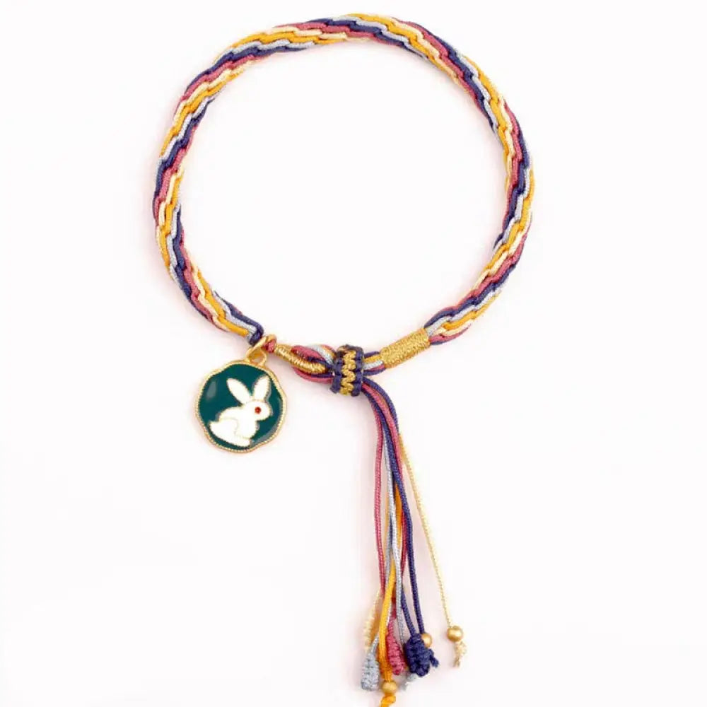 Reincarnation Knot Luck String Protection Braid Bracelet - BWOOOH - Colorful&amp;Rabbit (Wrist Circumference 14-20cm)