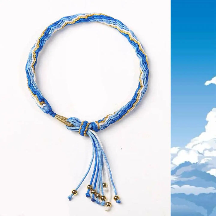 Reincarnation Knot Luck String Protection Braid Bracelet - BWOOOH - Light Blue (Wrist Circumference 14-20cm) - Bracelet